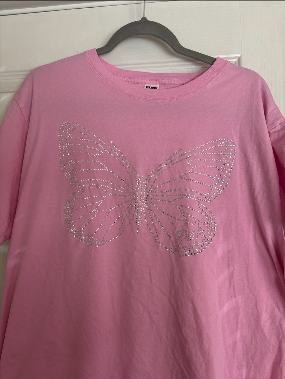 PINK Butterfly Rhinestone Tee